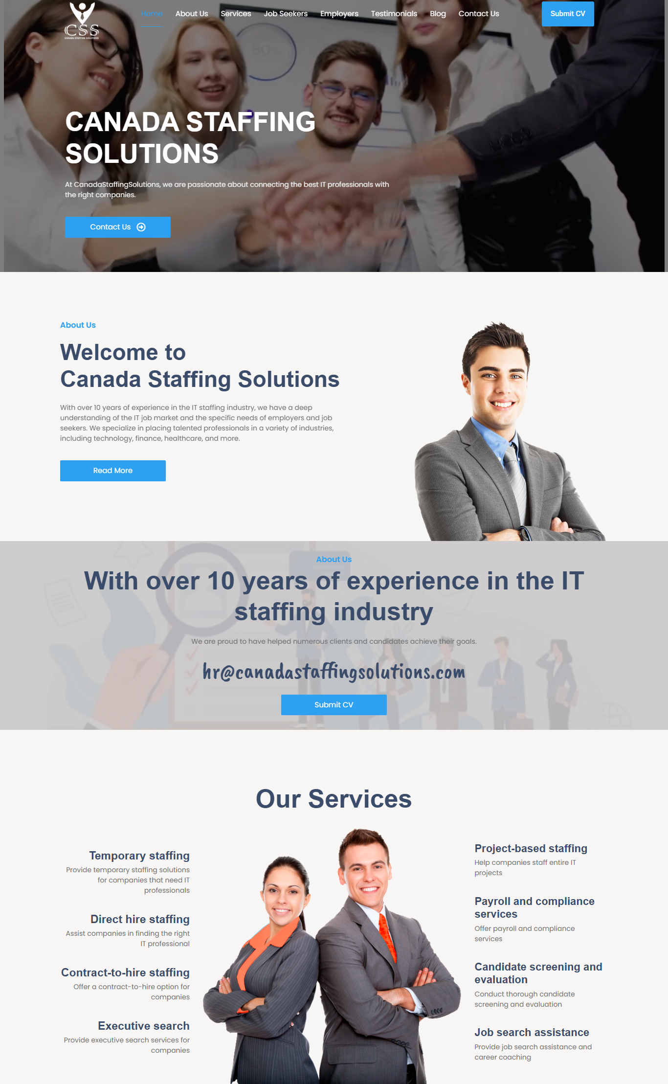 Website Design & Development for Canada Staffing Solutions