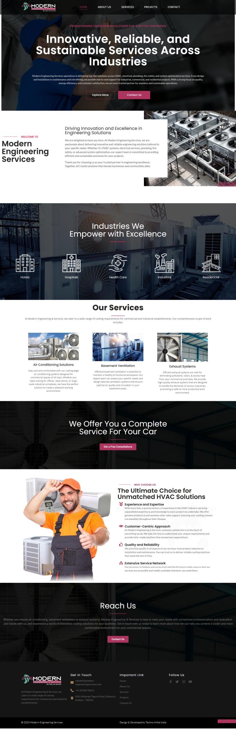 Website Design & Development for Modern Engineering Services