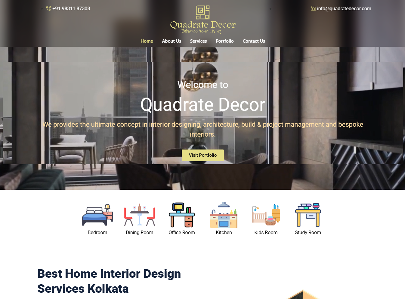 Website Design for Quadrate Decor – Interior Design & Home Decor